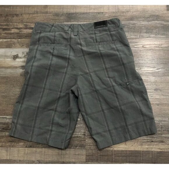 Quicksilver Mens Size 34 Gray Plaid Flat Front Casual Chino Shorts - Picture 2 of 6